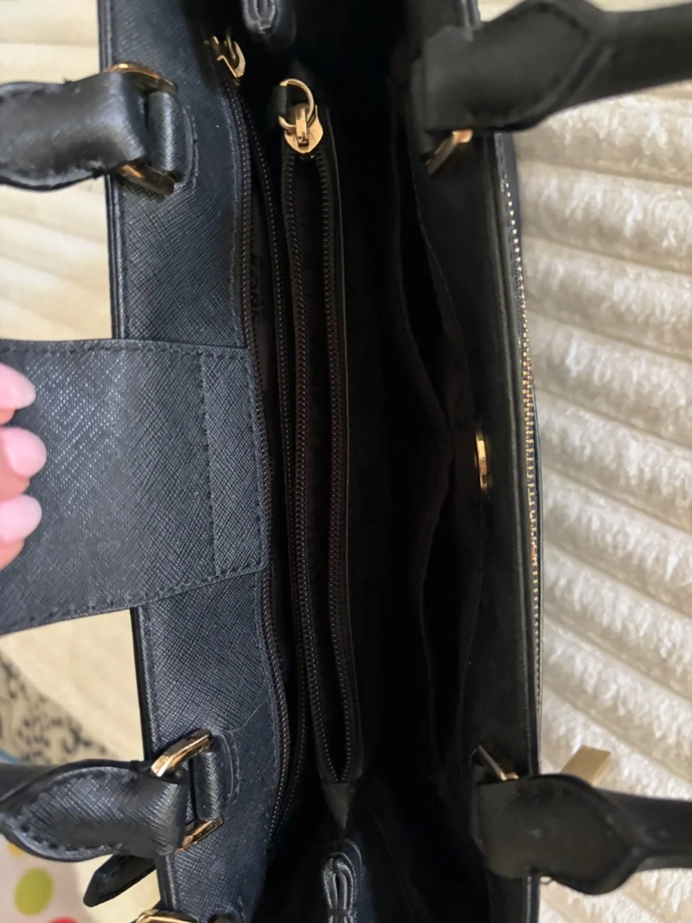 Michael Kors Black Leather Satchel Bag